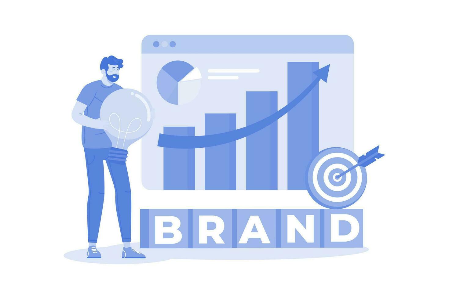 A Branding Expert Develops A Brand Strategy vector