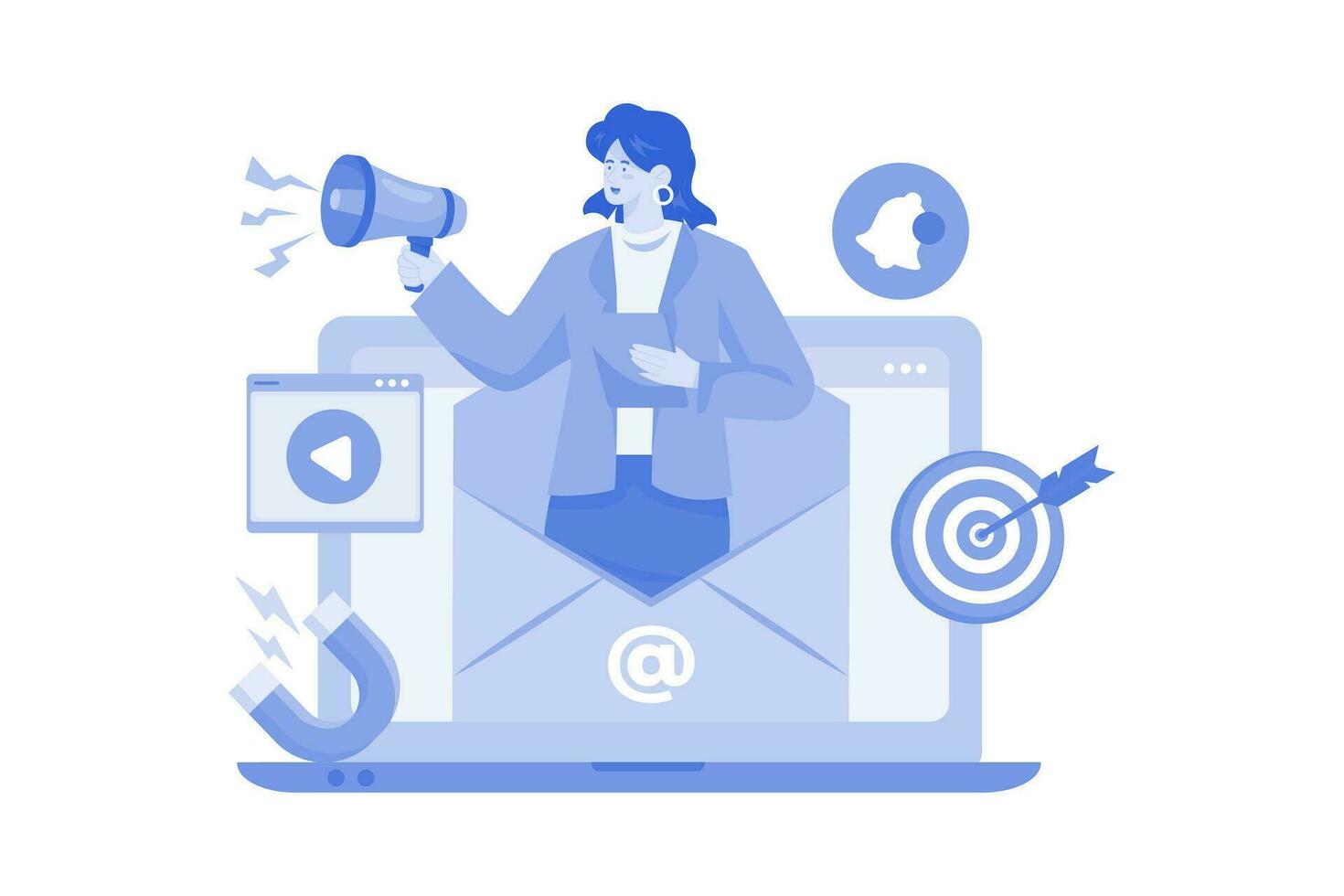 A Digital Marketer Send Email Marketing To Customer vector