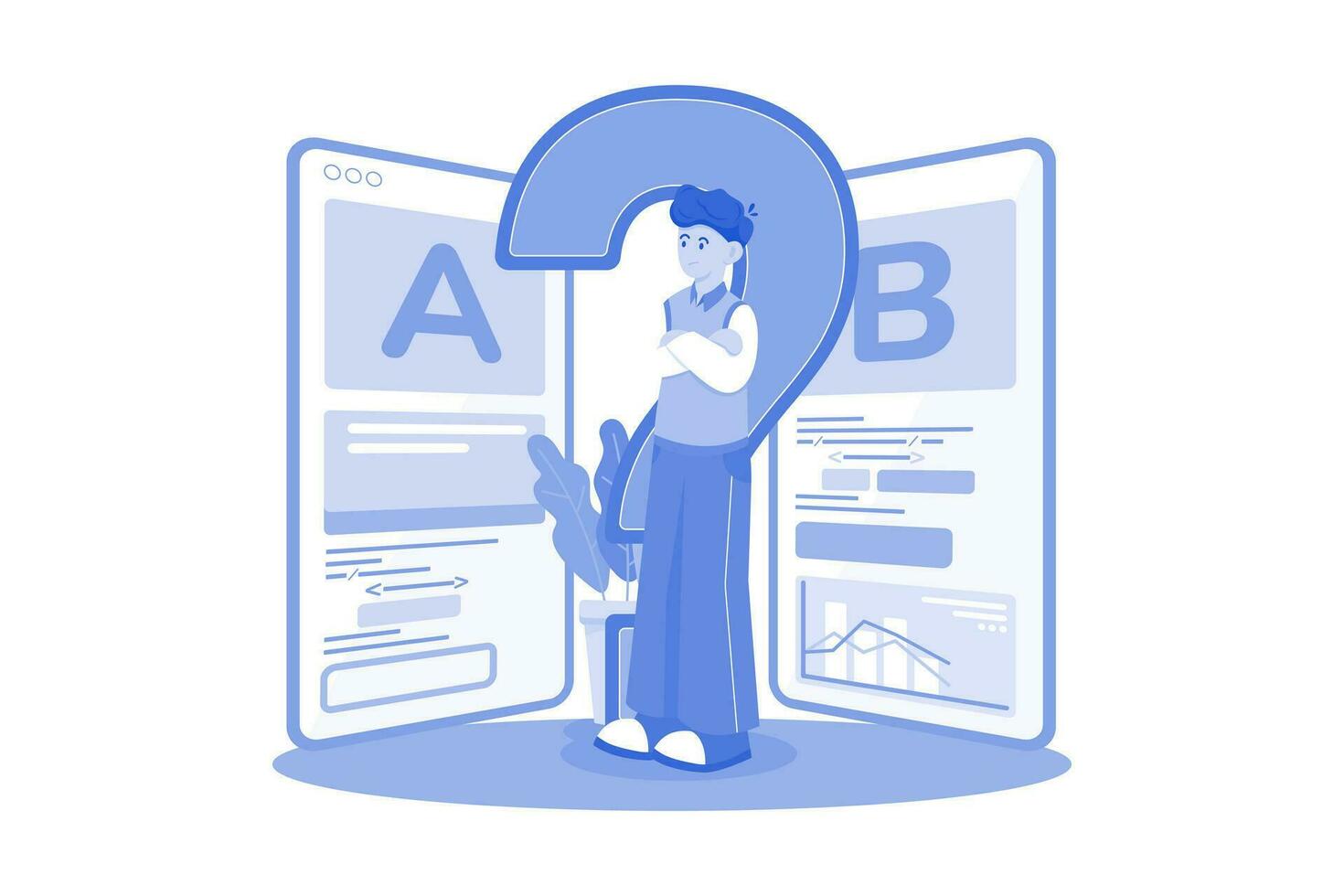 Ab Testing Illustration concept. A flat illustration isolated on white background vector