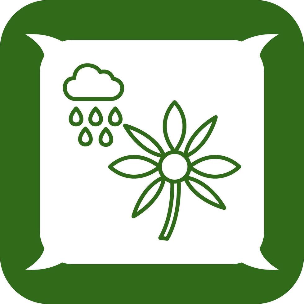 Flower with rain Vector Icon