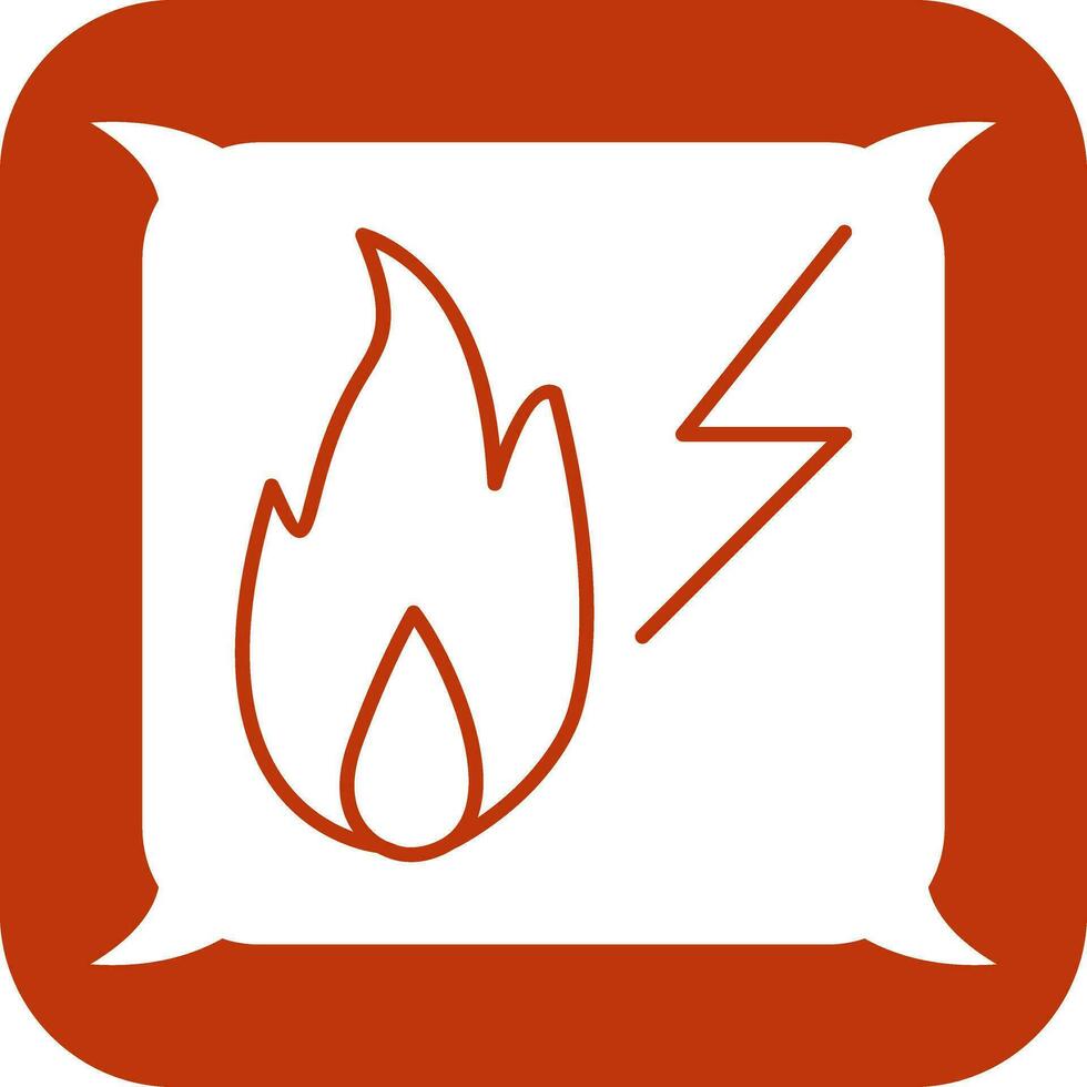 icono de vector de fuego de electricidad único