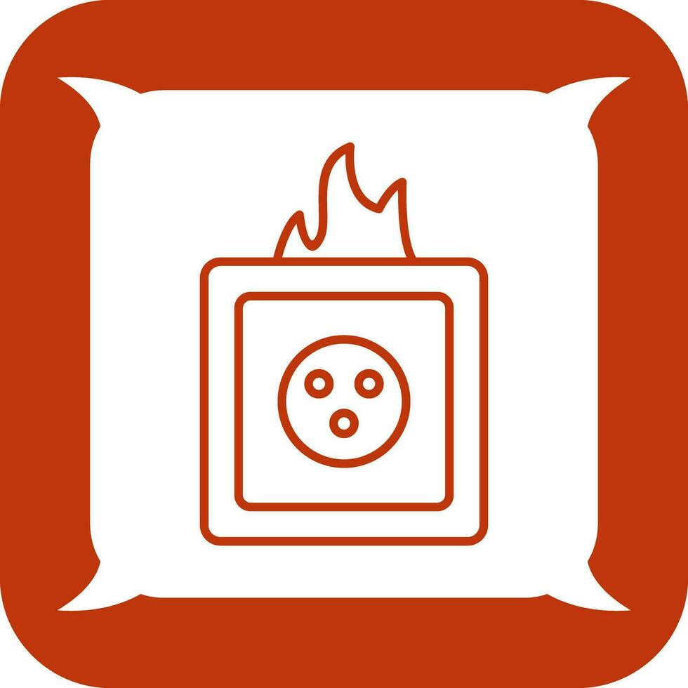 fuego único en icono de vector de zócalo