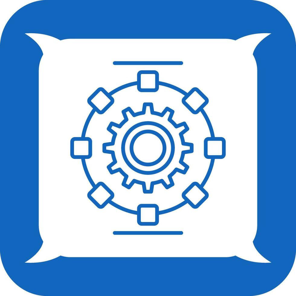 icono de vector de proceso automatizado