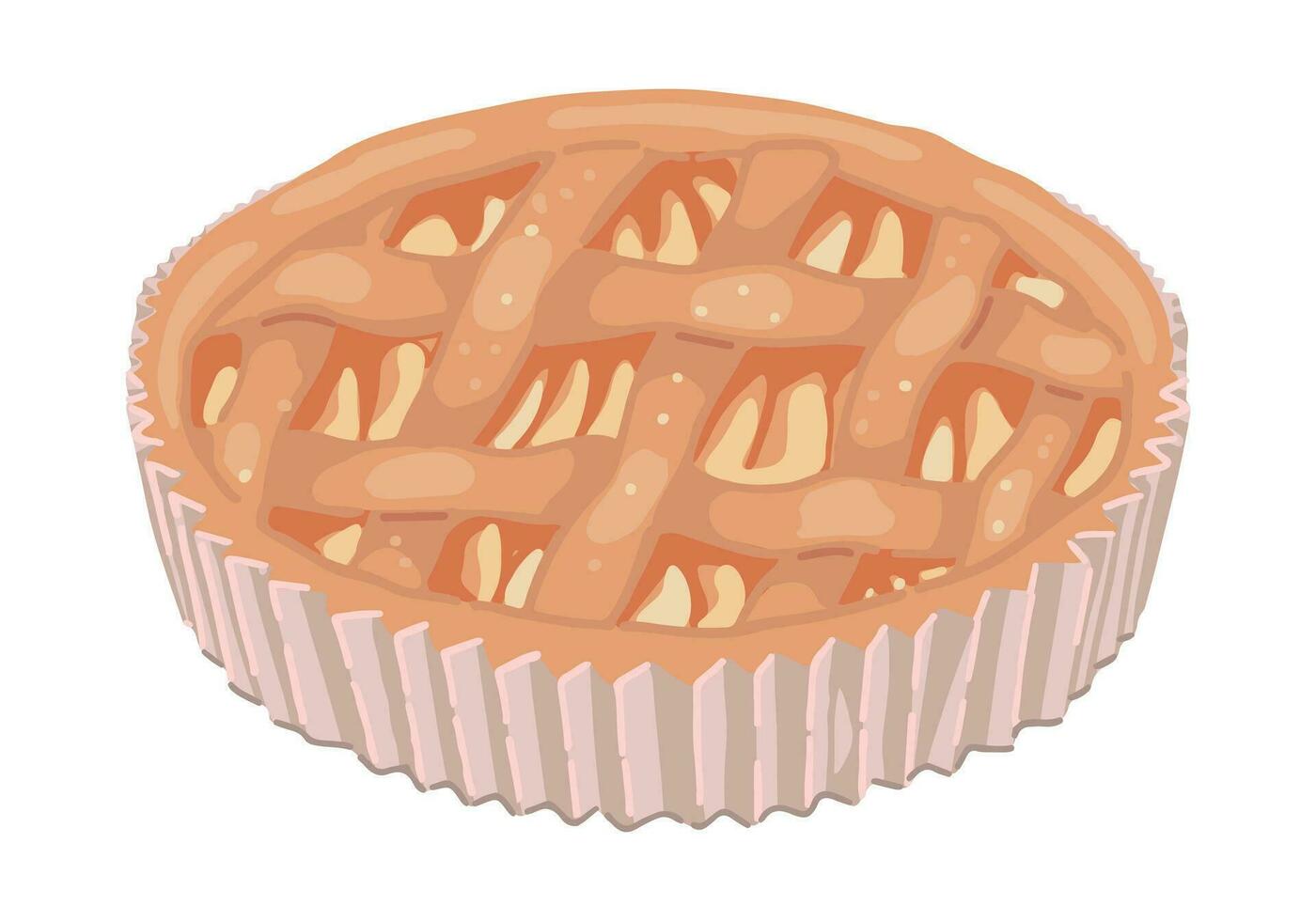 garabatear de tarta en lámina. dulce hecho en casa Pastelería clipart aislado en blanco antecedentes. vector ilustración en dibujos animados estilo.