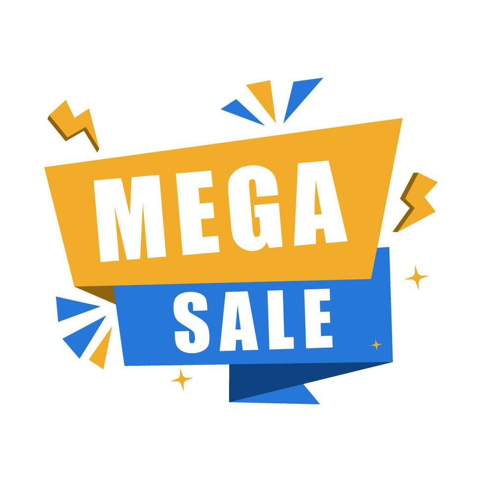 mega sale banner offer vector