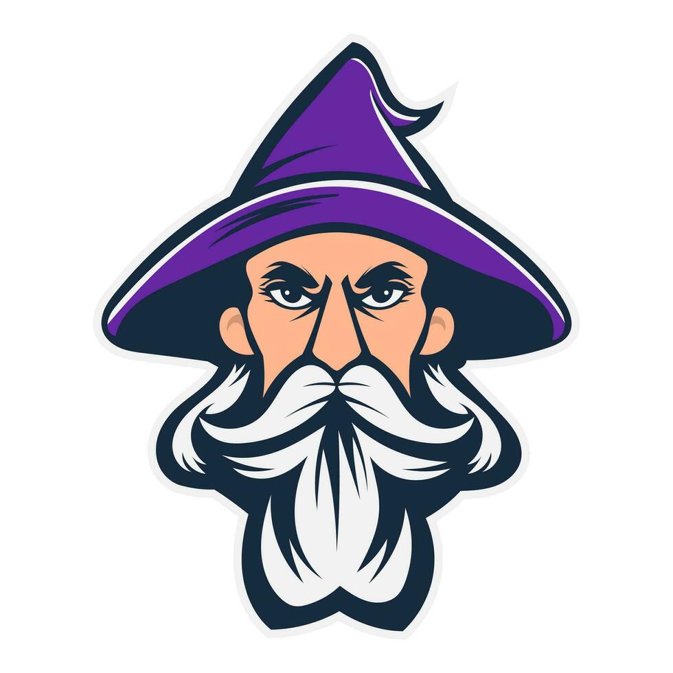 wizard mascot vector logo