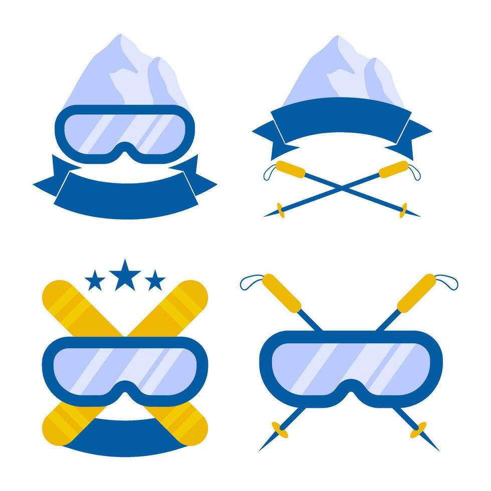 ski winter sport badge vector