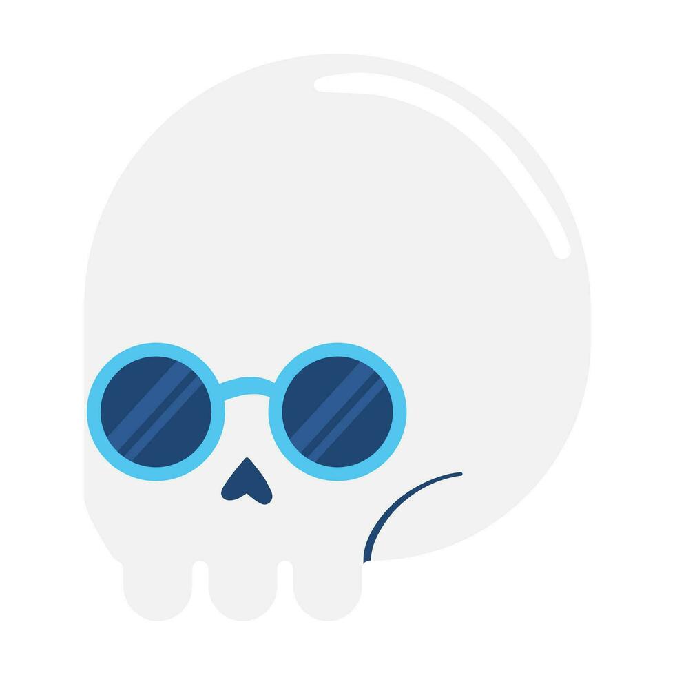 halloween skull wear sunglasses vector