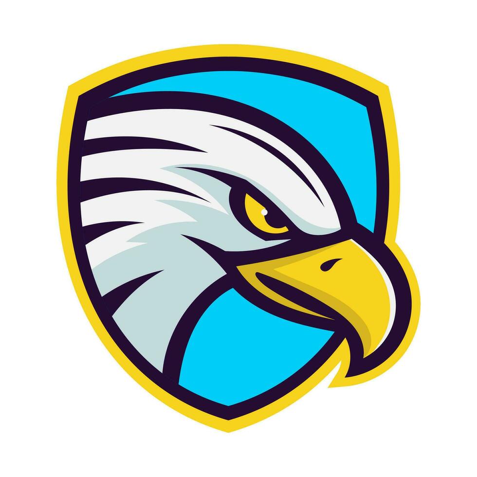eagle head with shield badge vector