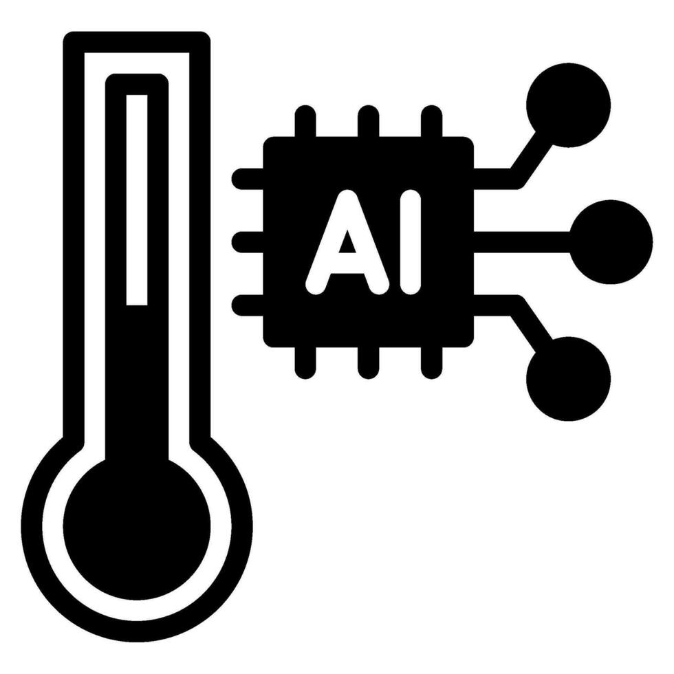 AI and Climate Change icon vector
