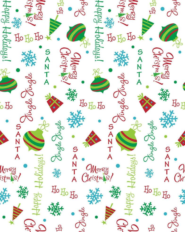Seamless Christmas Wordings With Elements vector