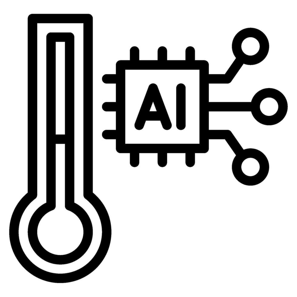 AI and Climate Change icon vector