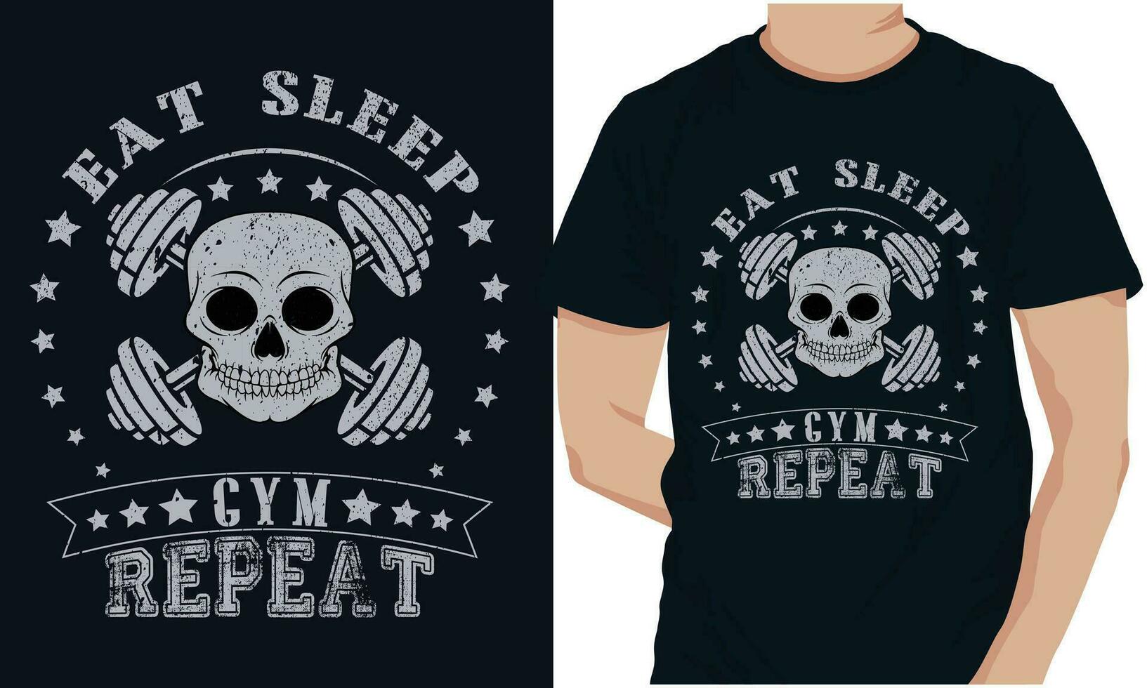 EAT SLEEP GYM REPEAT Gym Fitness t-shirts Design vector
