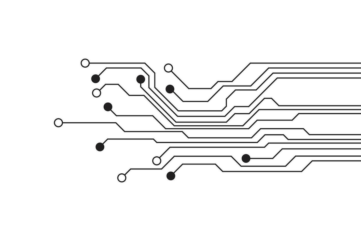 resumen futurista circuito tablero tecnología antecedentes. circuito tablero con varios tecnología elementos. vector