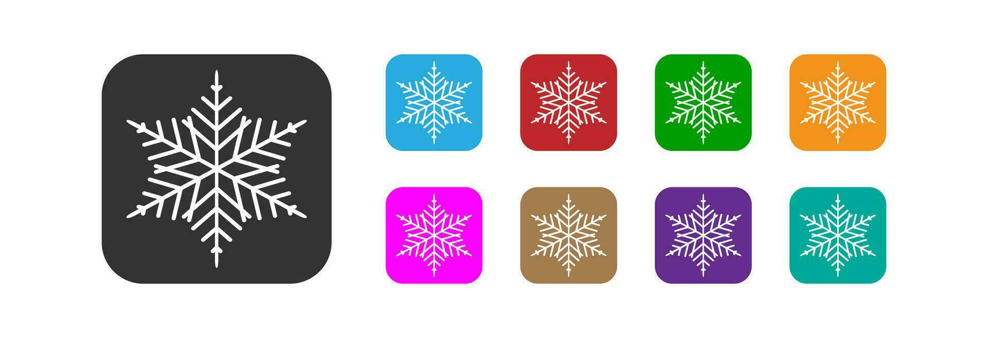 copo de nieve en diferente colores. vector