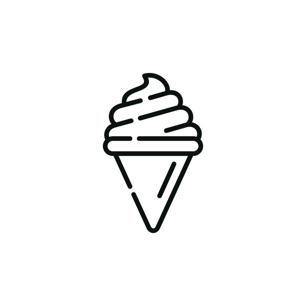 Ice cream line icon isolated on white background vector