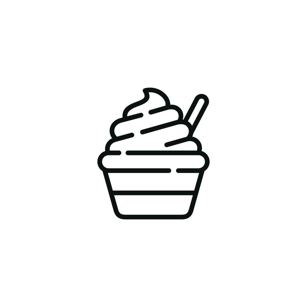 Ice cream line icon isolated on white background vector
