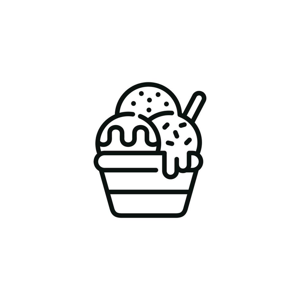 Ice cream line icon isolated on white background vector