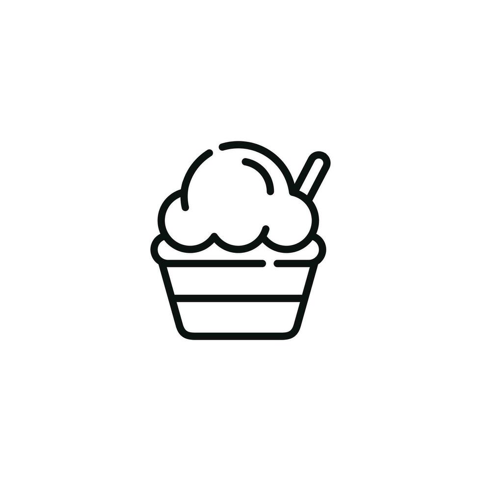 Ice cream line icon isolated on white background vector
