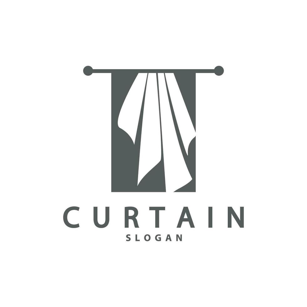 Simple Home Decoration Curtain Logo Templet Illustration vector
