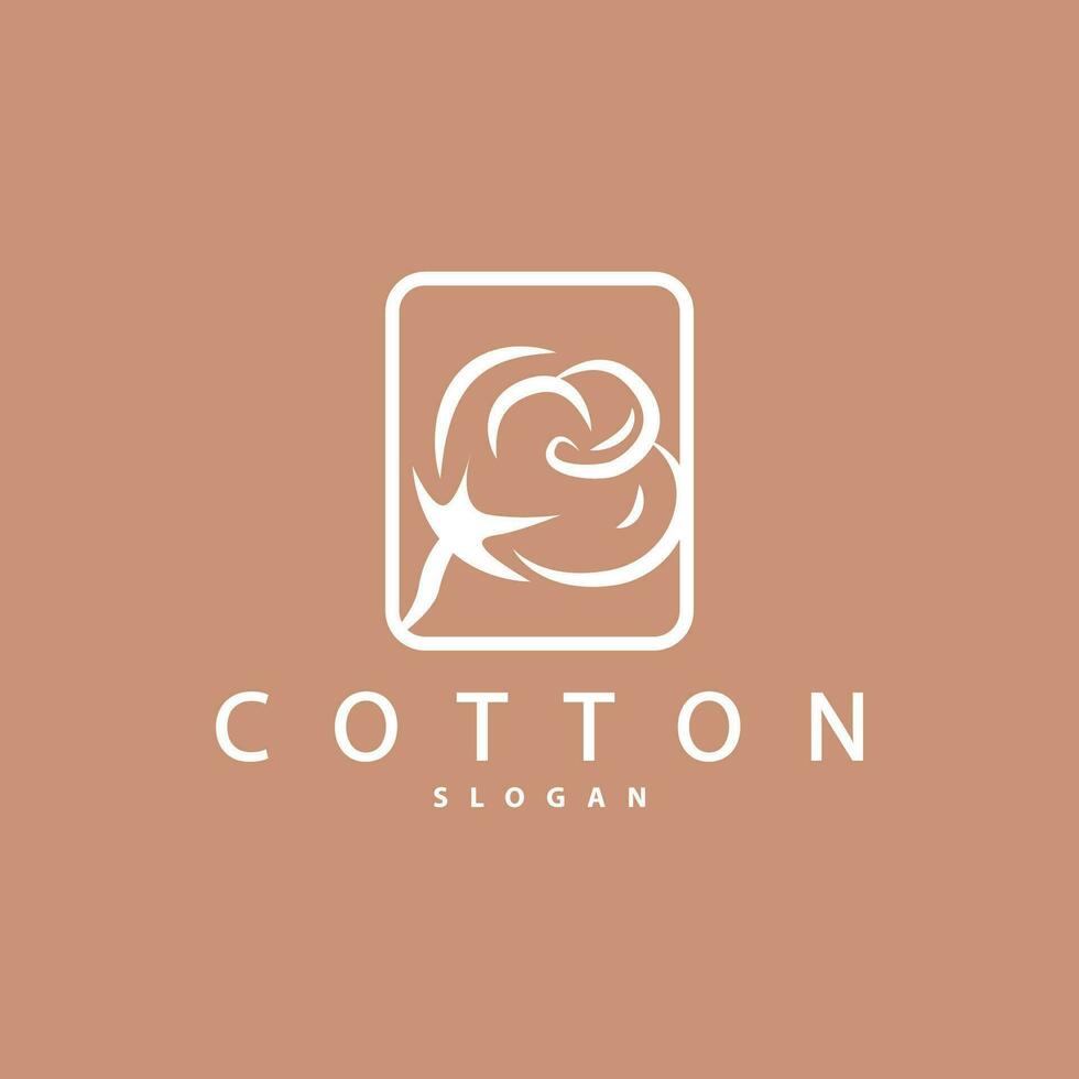 algodón logo minimalista diseño sencillo ilustración modelo vector