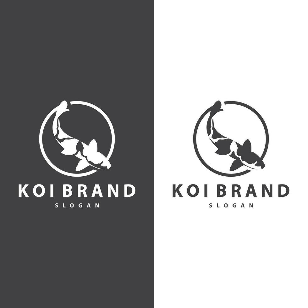 koi pescado logo sencillo diseño vector ilustración
