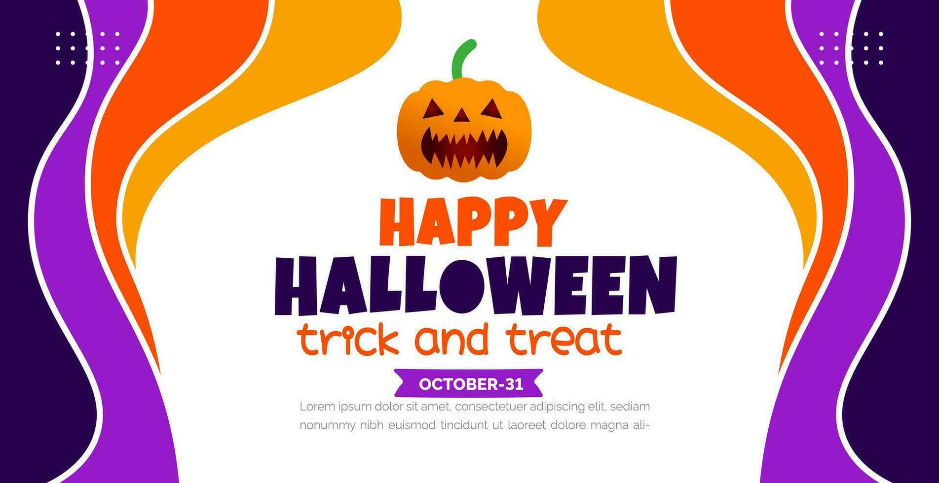 31 October happy Halloween background design with pumpkins. use to background, banner, placard, party invitation card, book cover and poster design template with text inscription and standard color. vector