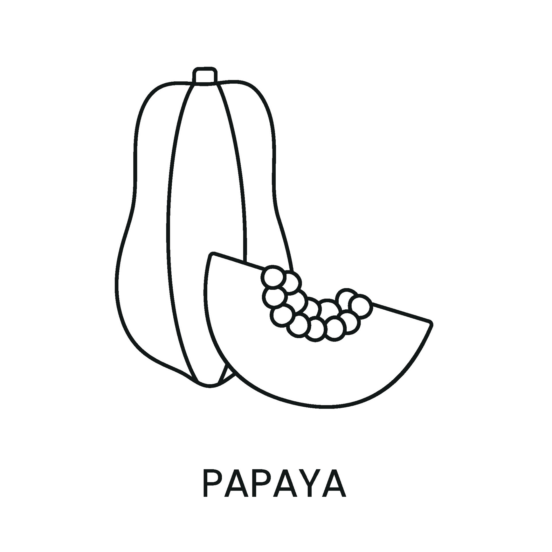 Papaya line icon in vector, fruit illustration 29454012 Vector Art at