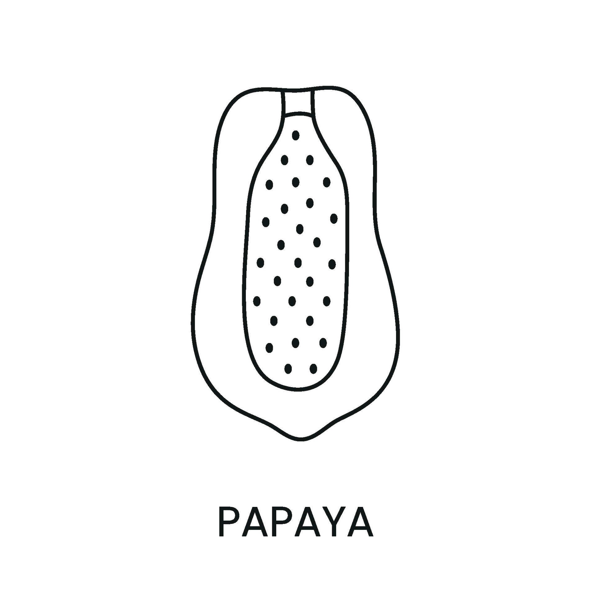 Papaya line icon in vector, fruit illustration 29454072 Vector Art at