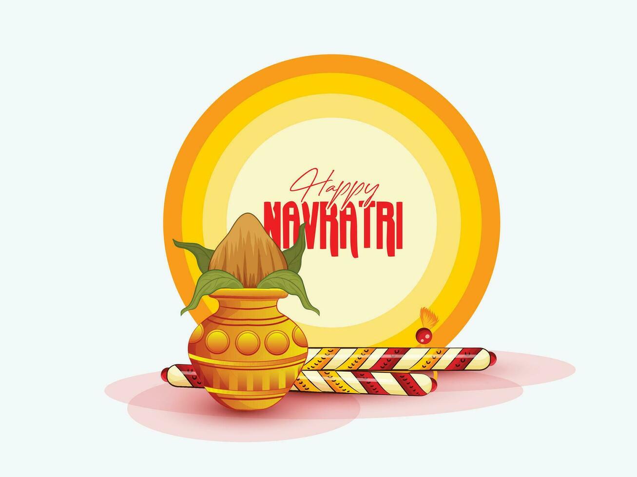 illustration of Goddess Durga Face For Happy Navratri, Couple Playing Garba and Dandiya in Navratri Celebration and Disco Night vector