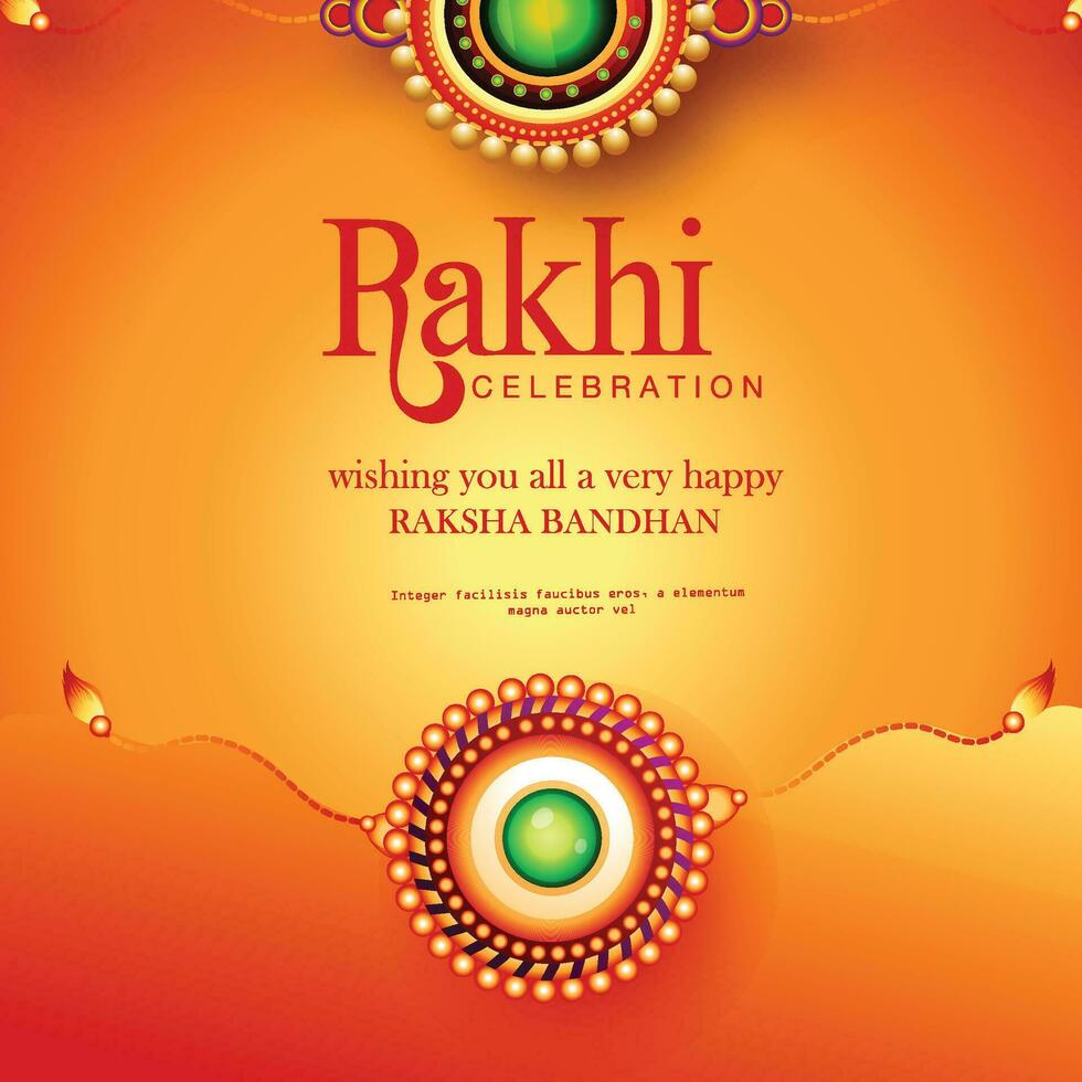 Decorated rakhi for Indian festival of brother and sister bonding celebration Raksha Bandhan  Template Design with nice illustration in a creative background vector, banner vector