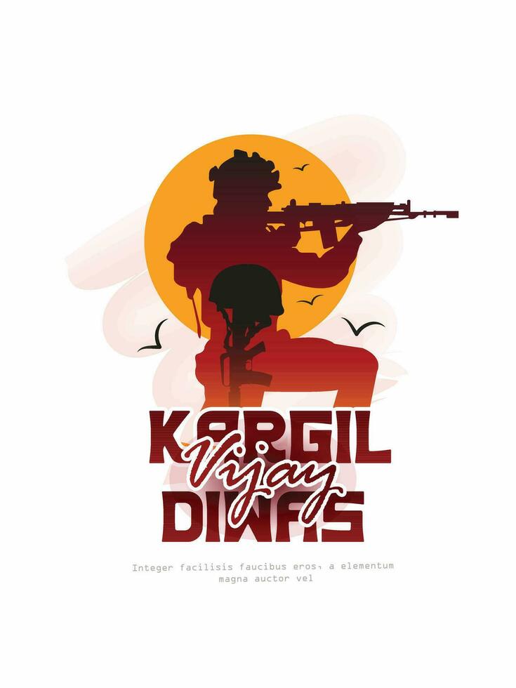 kargil vijay diwas. People remembring and celebrating victory day of indian army vector