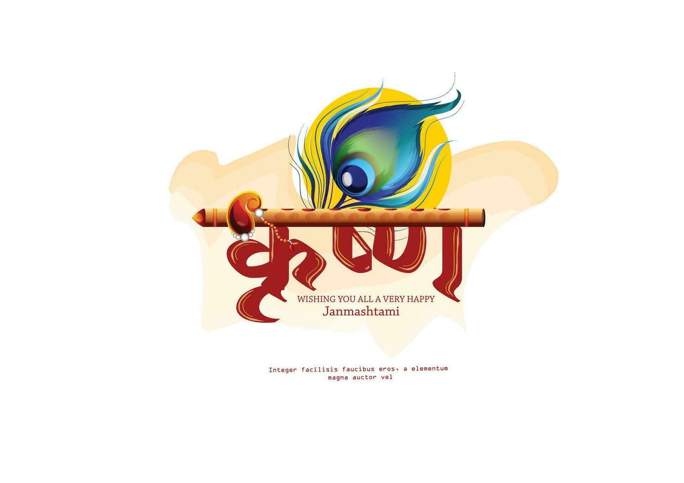 Creative Hand Lettering Text Krishna Janmashtami with Beautiful Illustration of Dahi Handi, Traditional Poster Design for Hindu Festival Shree Krishna Janmashtami. vector