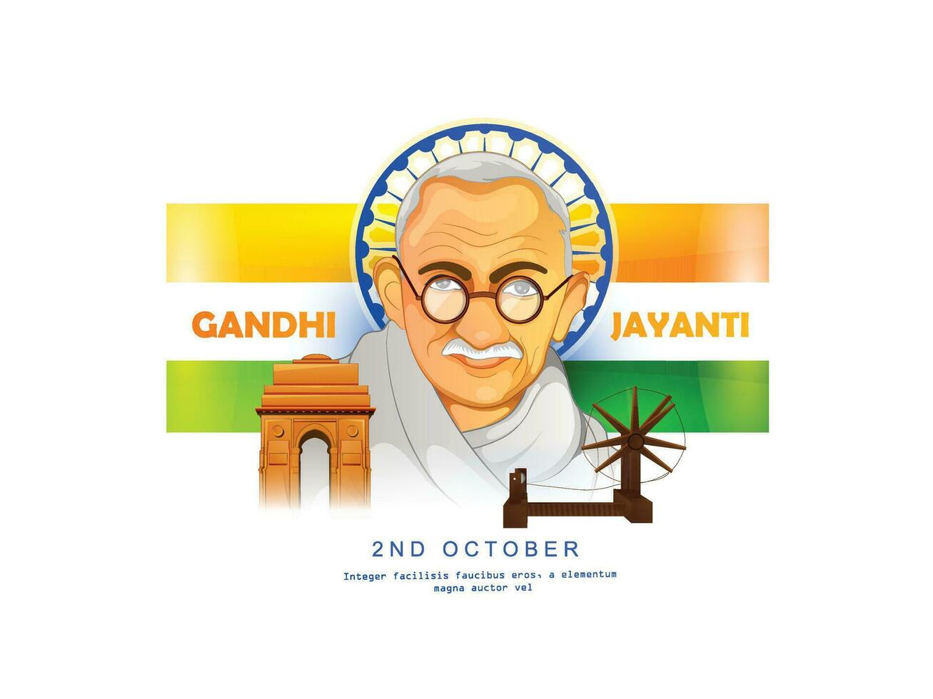 contento Gandhi Jayanti vector ilustración diseño