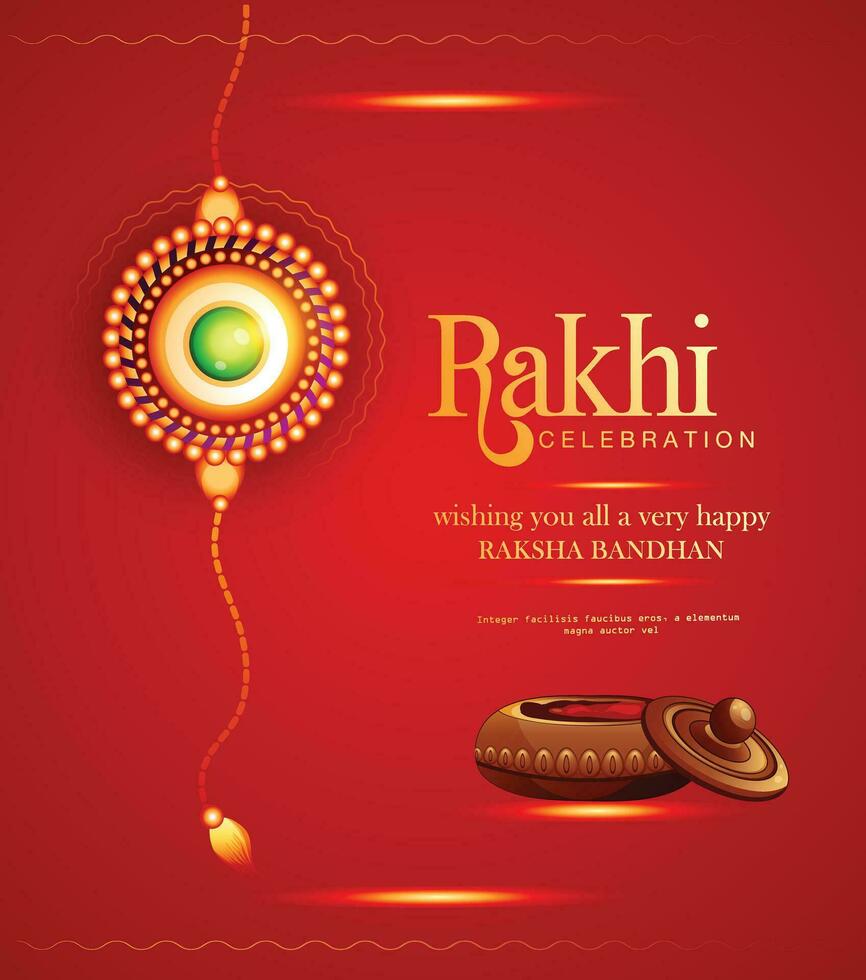 Decorated rakhi for Indian festival of brother and sister bonding celebration Raksha Bandhan  Template Design with nice illustration in a creative background vector, banner vector