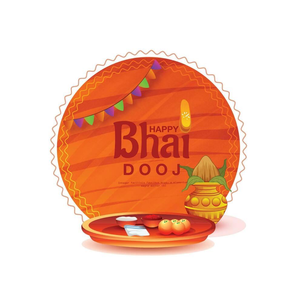 celebrating Happy Bhai Dooj on colorful art style background vector