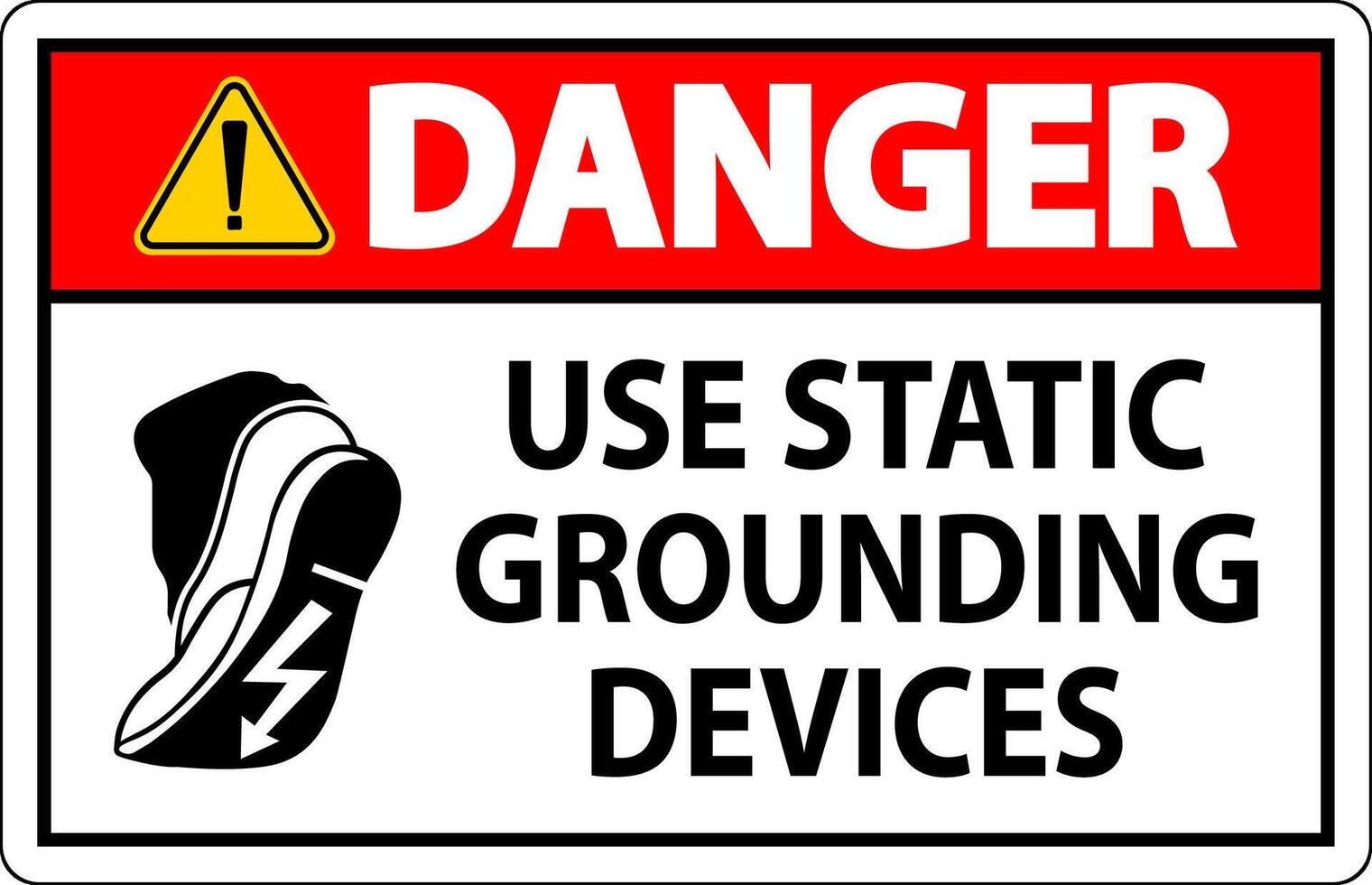 Danger Sign Use Static Grounding Devices vector