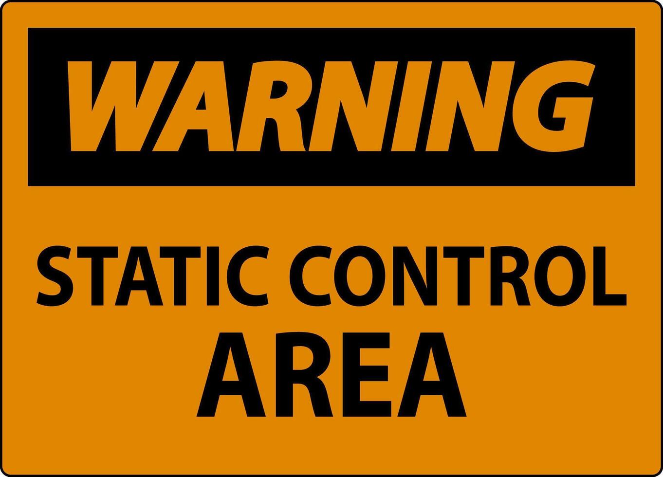 Warning Sign Static Control Area vector