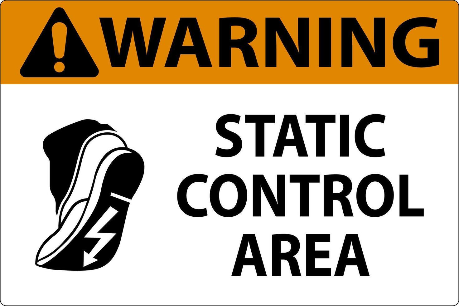 Warning Sign Static Control Area vector