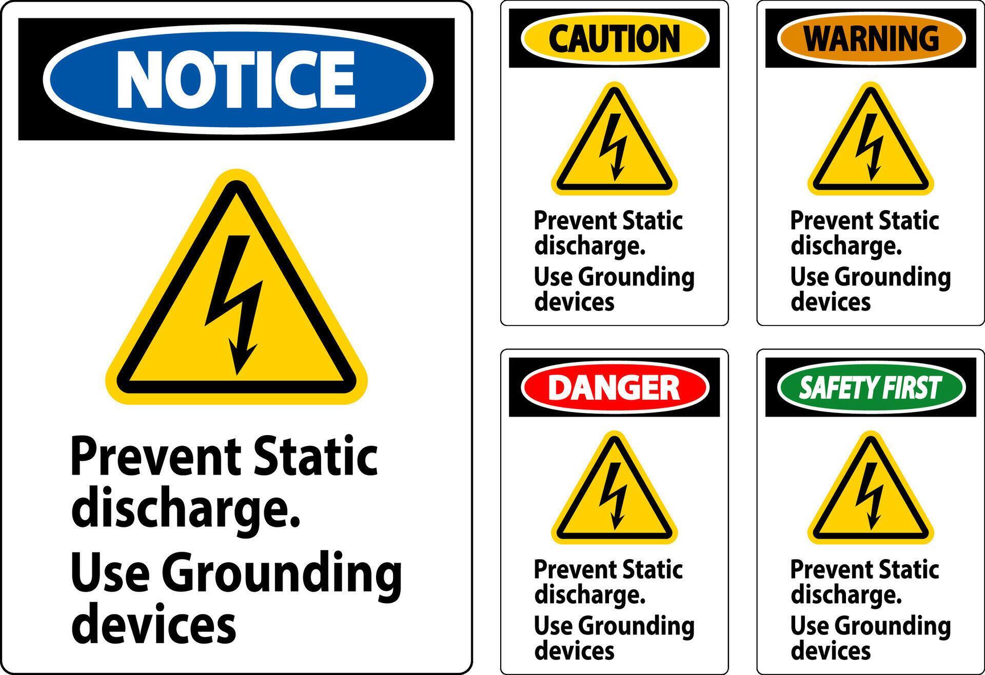 Caution Sign Prevent Static Discharge, Use Grounding Devices 29454578