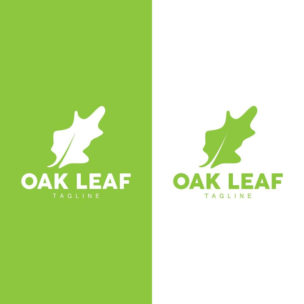 Oak Leaf Logo Design, Simple Green Plant Vector, Template Illustration vector