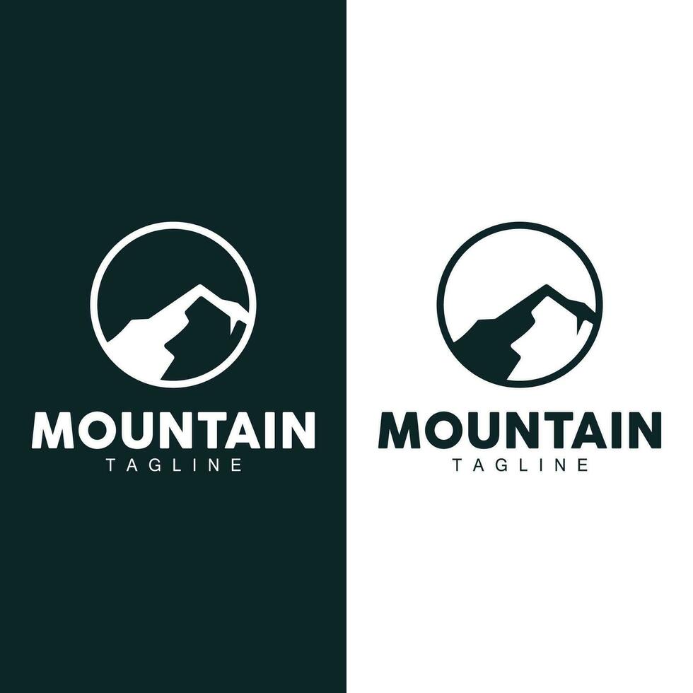 montaña logo sencillo ilustración silueta modelo vector diseño