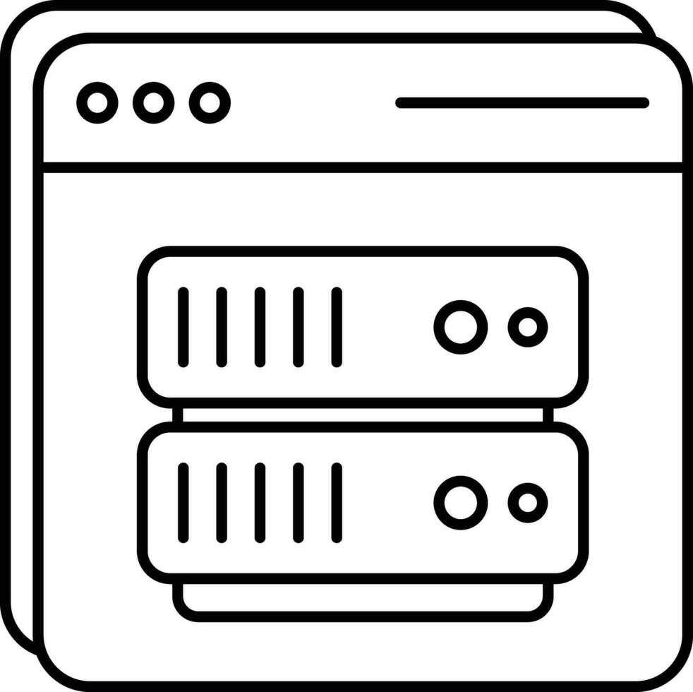 web server line icons design style vector
