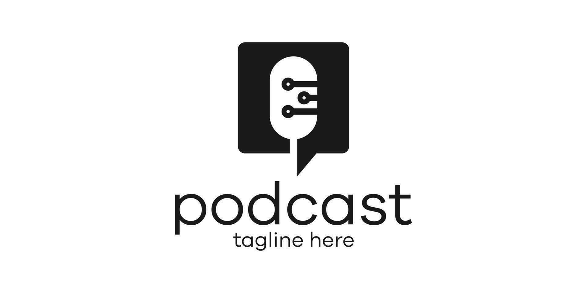 podcast logo design icon vector illustration 2