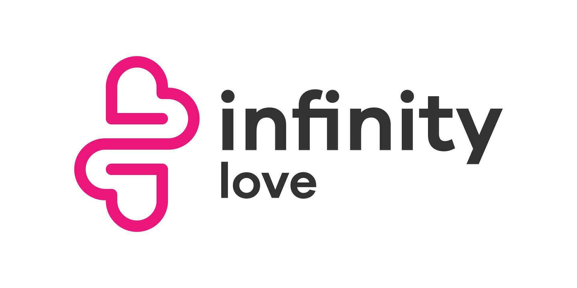 amor logo diseño infinito icono vector ilustración