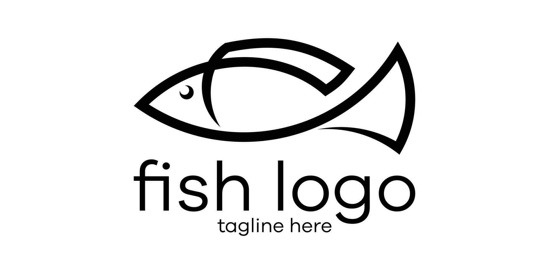 fish logo illustration icon vector flat