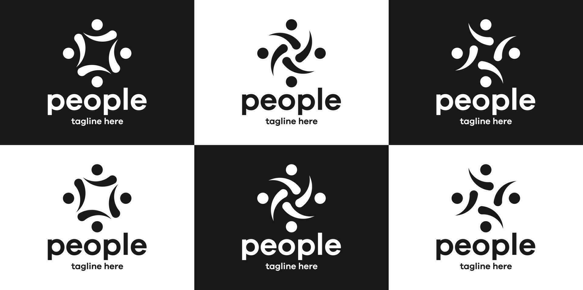 conjunto personas logo diseño icono vector ilustración