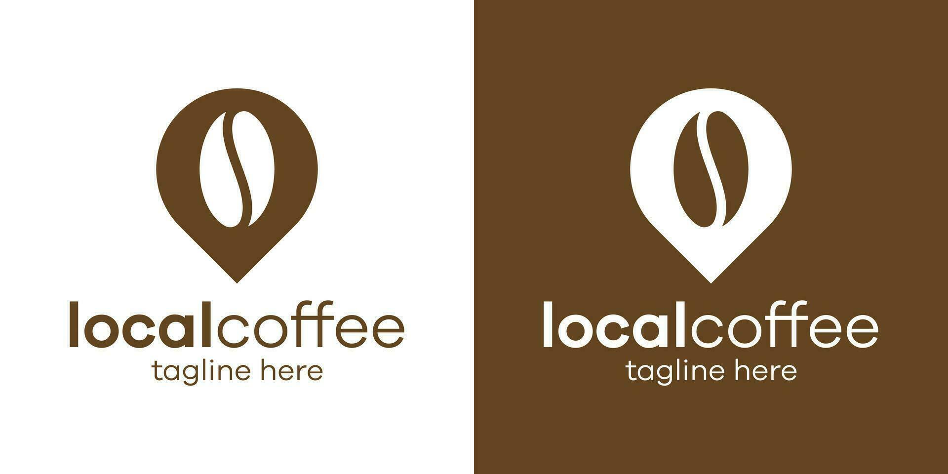 pin location and coffee logo design vector illustration