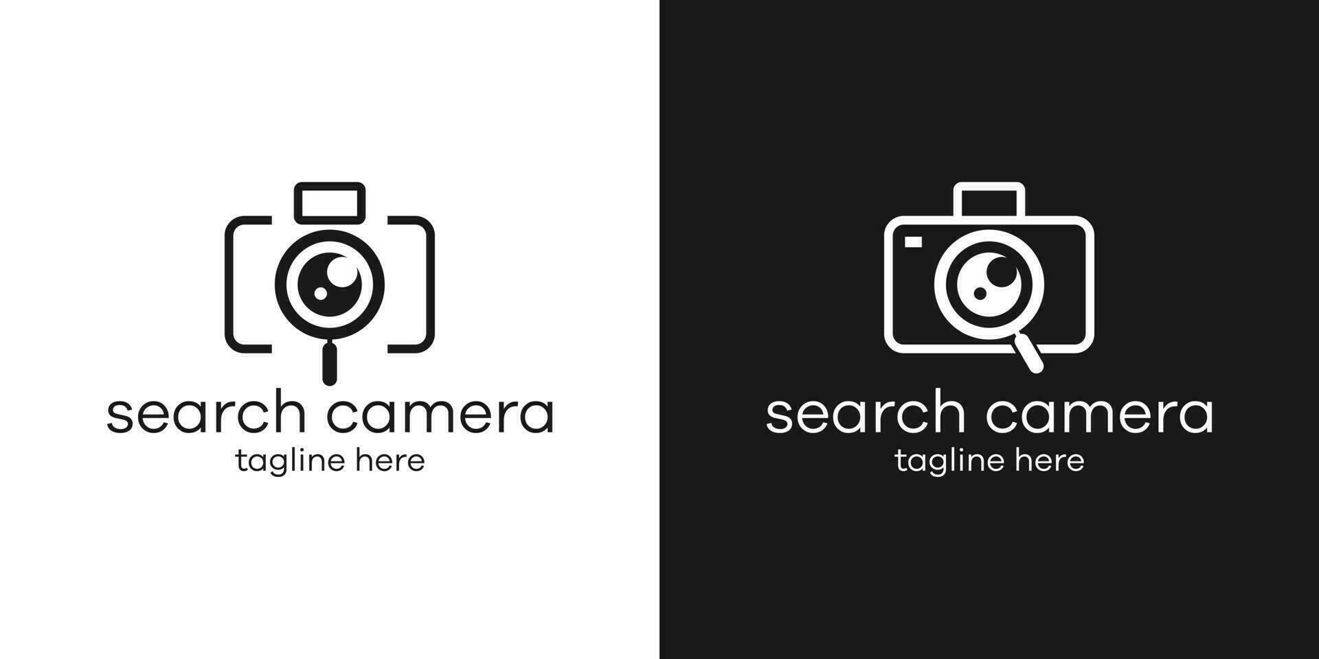 magnifying glass and camera logo vector illustration