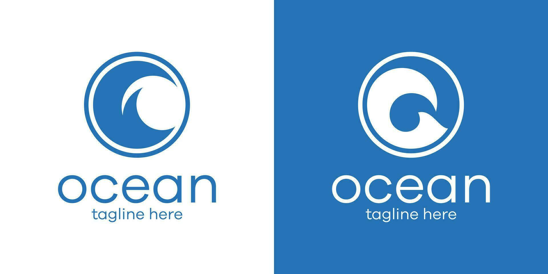 Oceano logo diseño vector ilustración